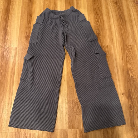 Edikted Gray Ribbed Joggers - Picture 4 of 4